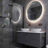 Specchio LED Rotondo | Controllo tramite interruttore a muro | Luce bianca neutra - Reyze Serie Good Vibes Modello 8